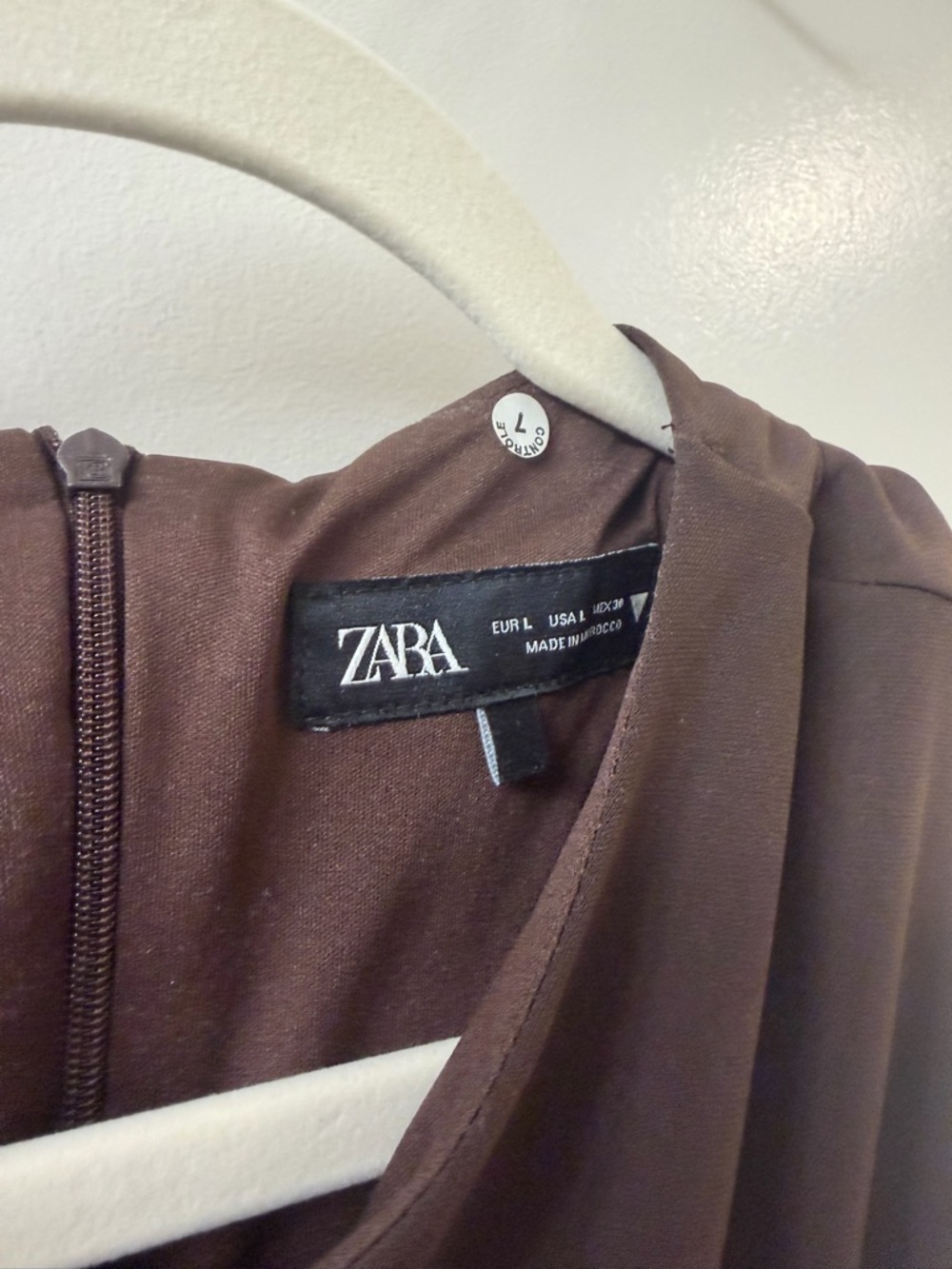 Zara Brown Sleeveless Draped Mini Dress - Picture 2 of 3